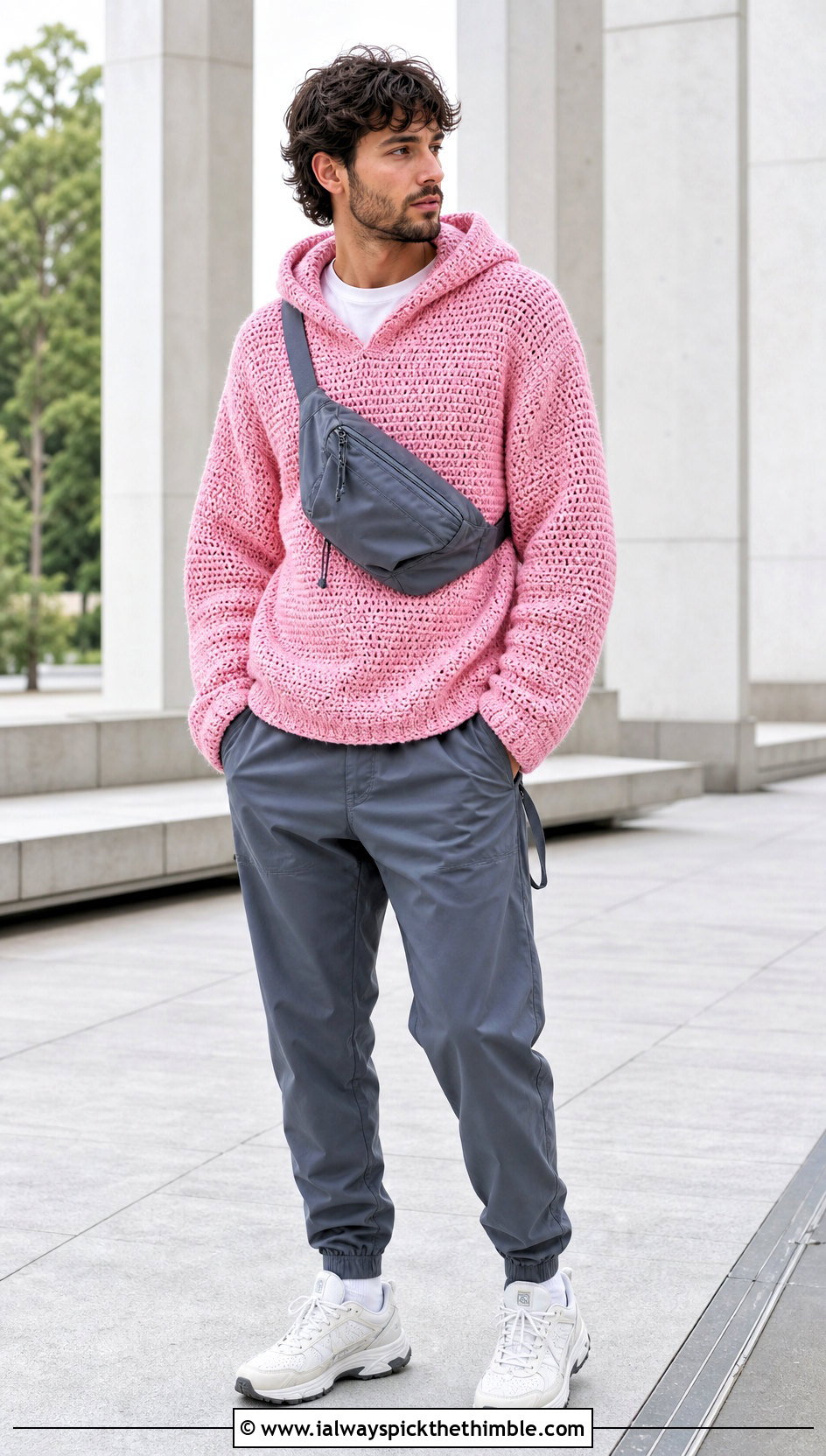 Crochet Hoodie With Technical Pants - 25 crochet mens clothes and outfit ideas