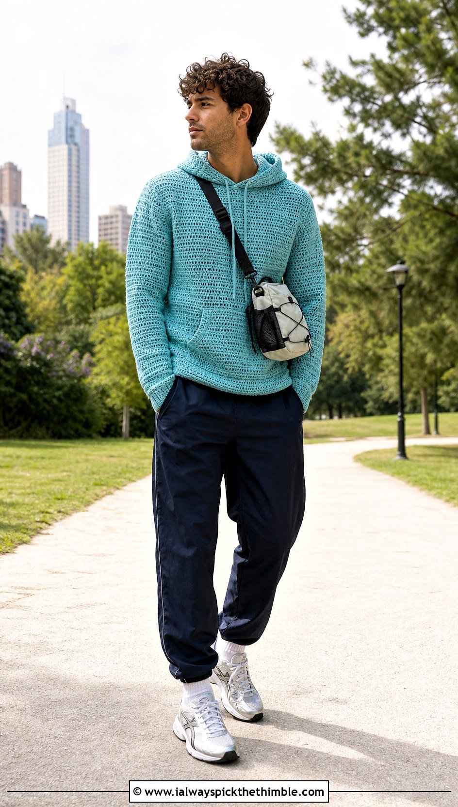 Crochet Hoodie With Track Pants - 20 Crochet Men Clothing and outfit ideas