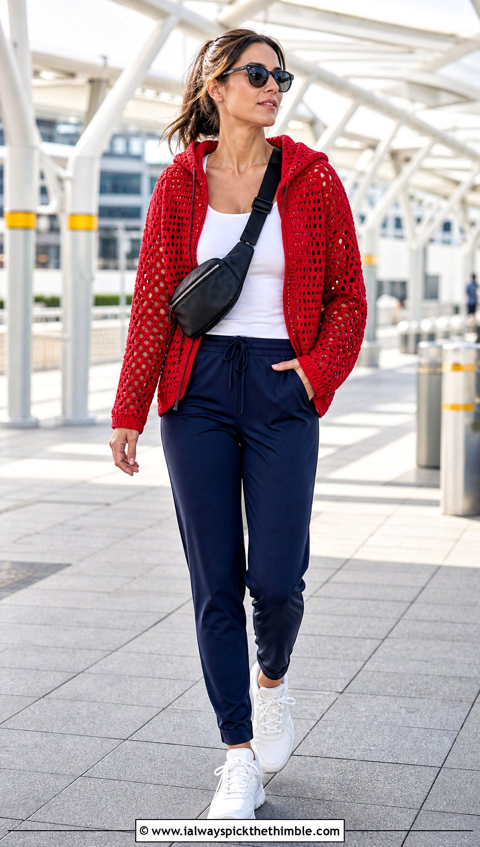 Crochet Hoodie With Track Pants And Sneakers - 20 trendy crochet clothes and outfit ideas