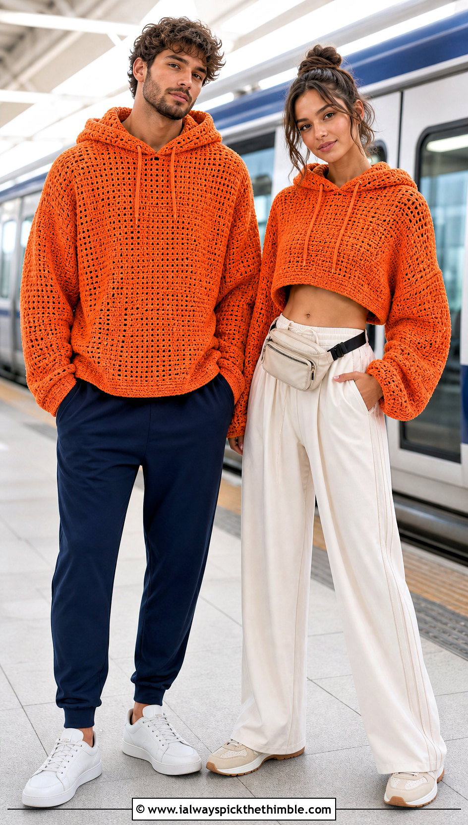 Crochet Hoodies With Track Pants - 20 couples crochet outfit ideas