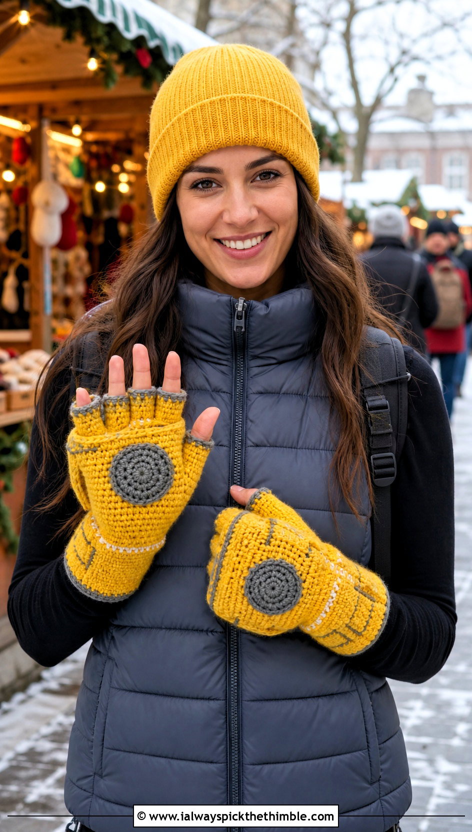 Crochet Iron Man Convertible Mittens With Puffer Vest - 20 Crochet Iron Man Gloves outfit ideas