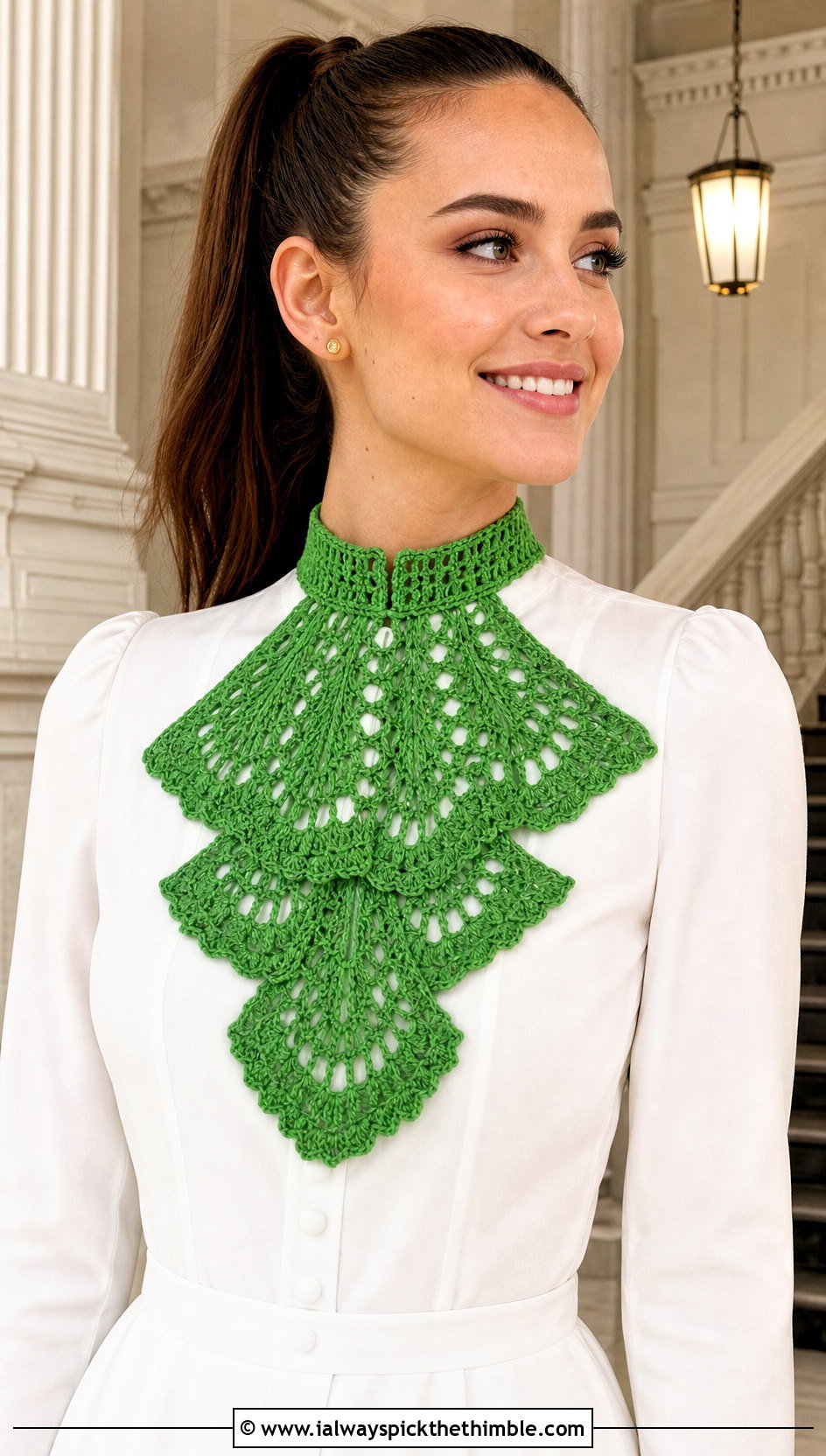 Crochet Jabot Collar With Bridal Shirt Dress - 15 Crochet Collar For Wedding Dress outfit ideas