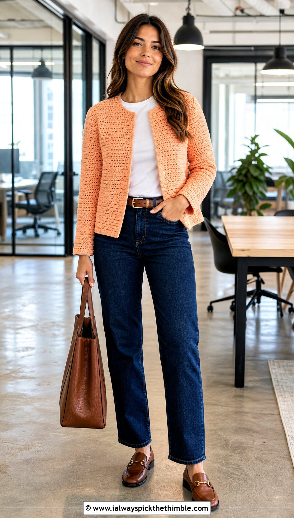 Crochet Jacket With Dark Wash Jeans - 20 Crochet Professional Clothes and outfit ideas