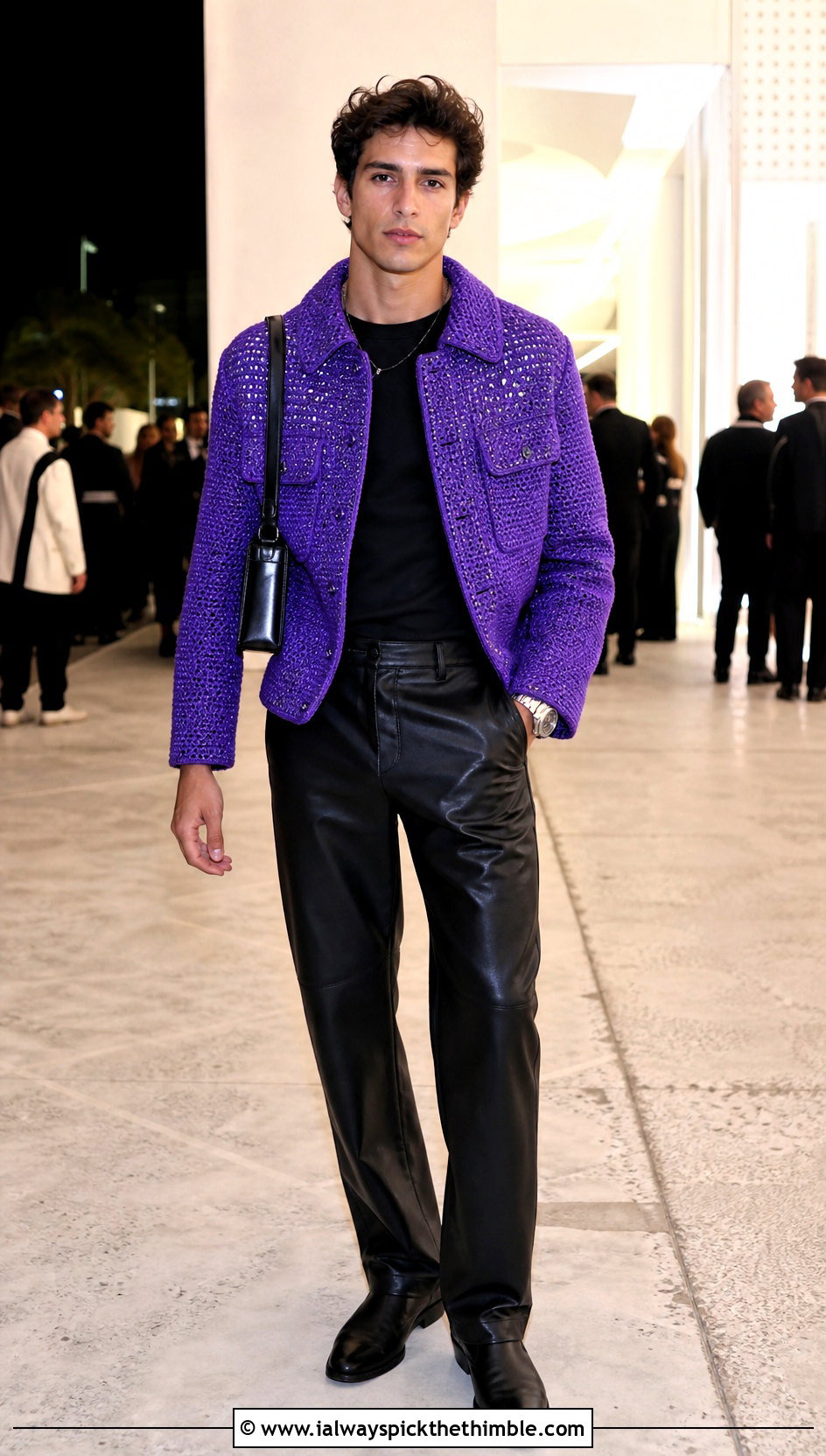 Crochet Jacket With Leather Pants - 20 crochet clothes men ideas
