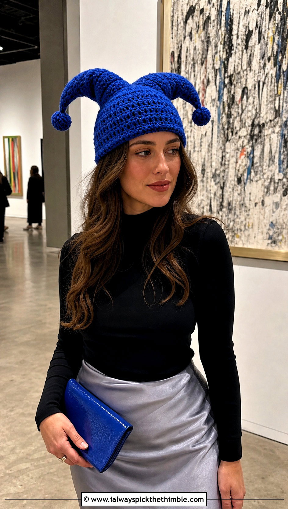 Crochet Jester Hat With Satin Skirt - 20 Crochet Silly Hats outfit ideas