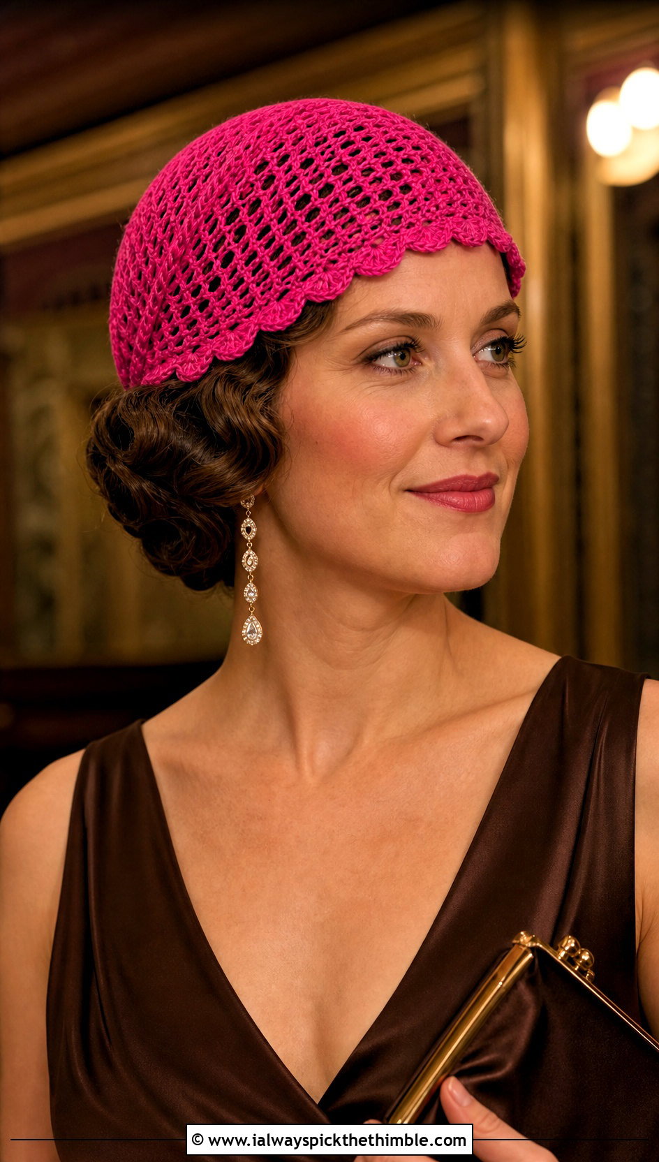 Crochet Juliet Cap With Bias Cut Evening Dress - 20 1930s crochet hat outfit ideas
