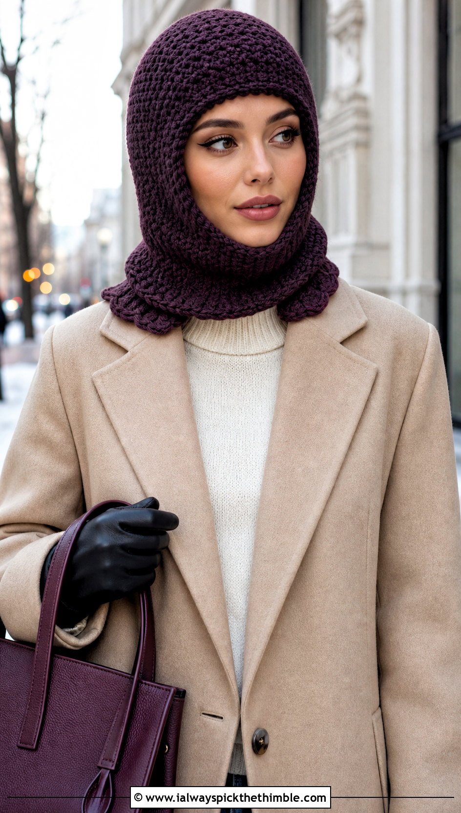 Crochet Knight Balaclava With Wool Coat - 15 Knight Crochet Hat outfit ideas