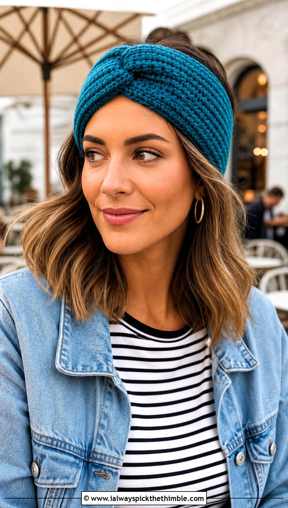 Crochet Knot Headband With T Shirt And Jeans - 20 simple crochet head bands outfit ideas