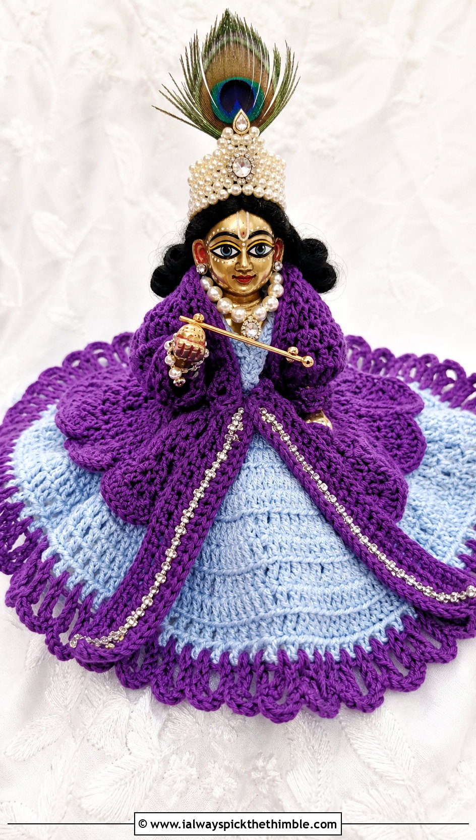Crochet Krishna Cape Dress With Pearl Accessories - 25 crochet krishna dress outfit ideas