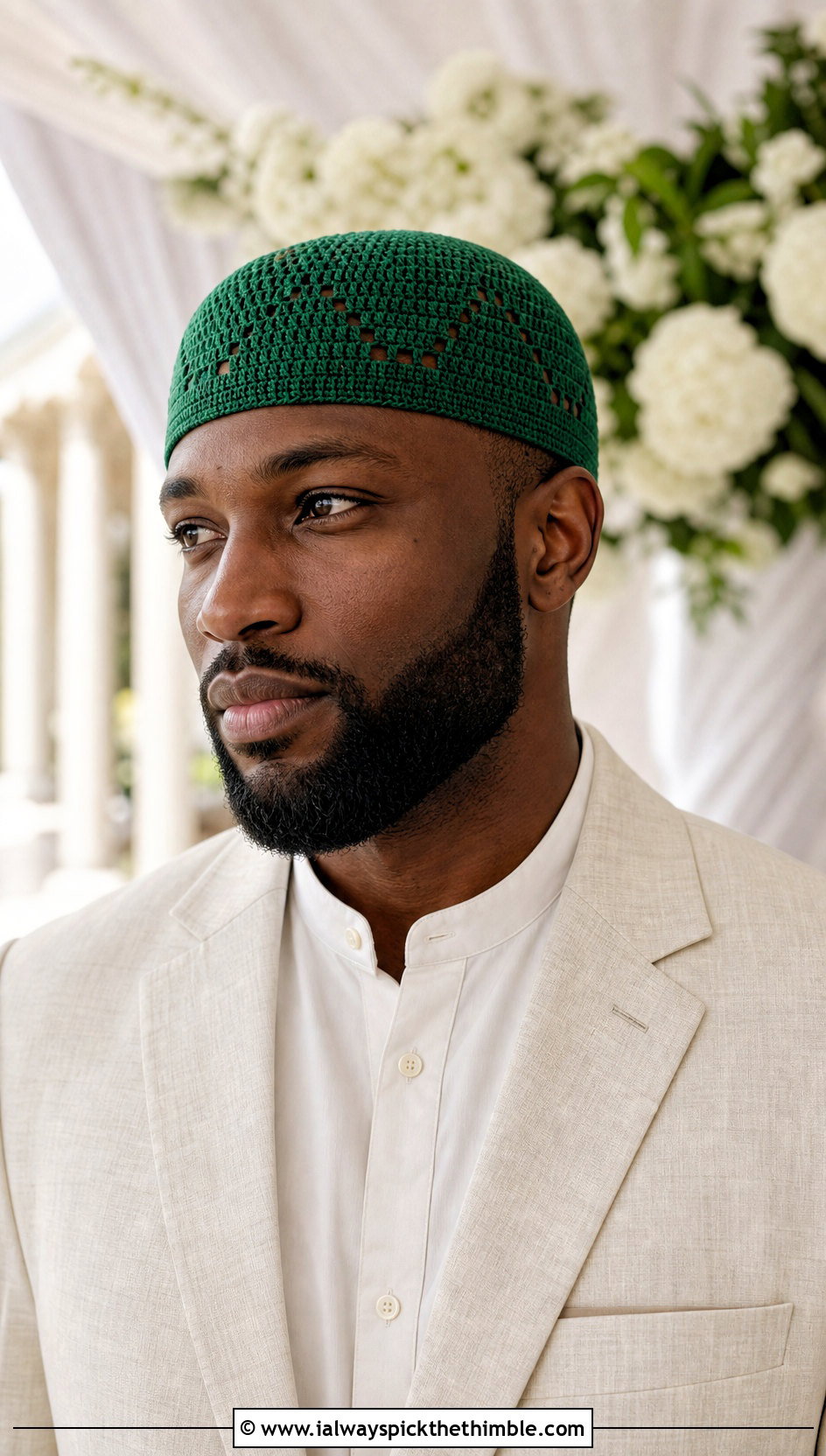 Crochet Kufi Hat With Linen Suit - 25 crochet hat men outfit ideas