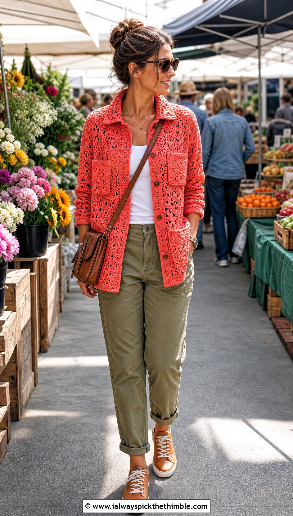 Crochet Lace Chore Jacket With Utility Pants - 25 crochet lace jacket outfit ideas