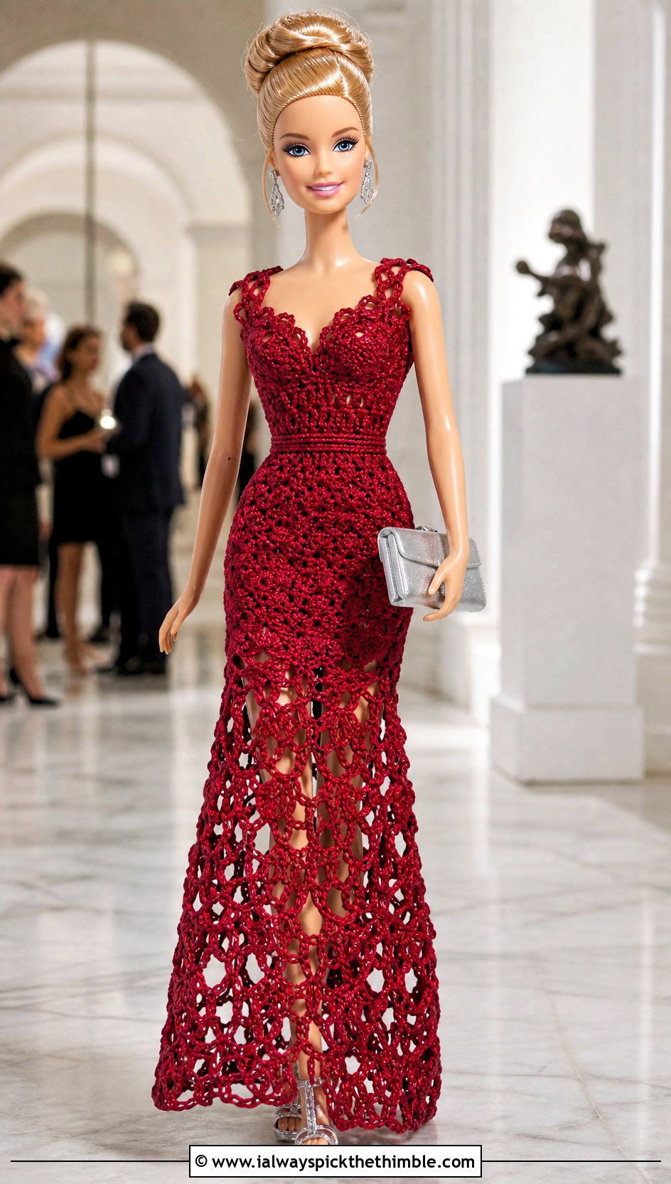 Crochet Lace Evening Gown With Clutch - 25 crochet barbie clothes and outfit ideas