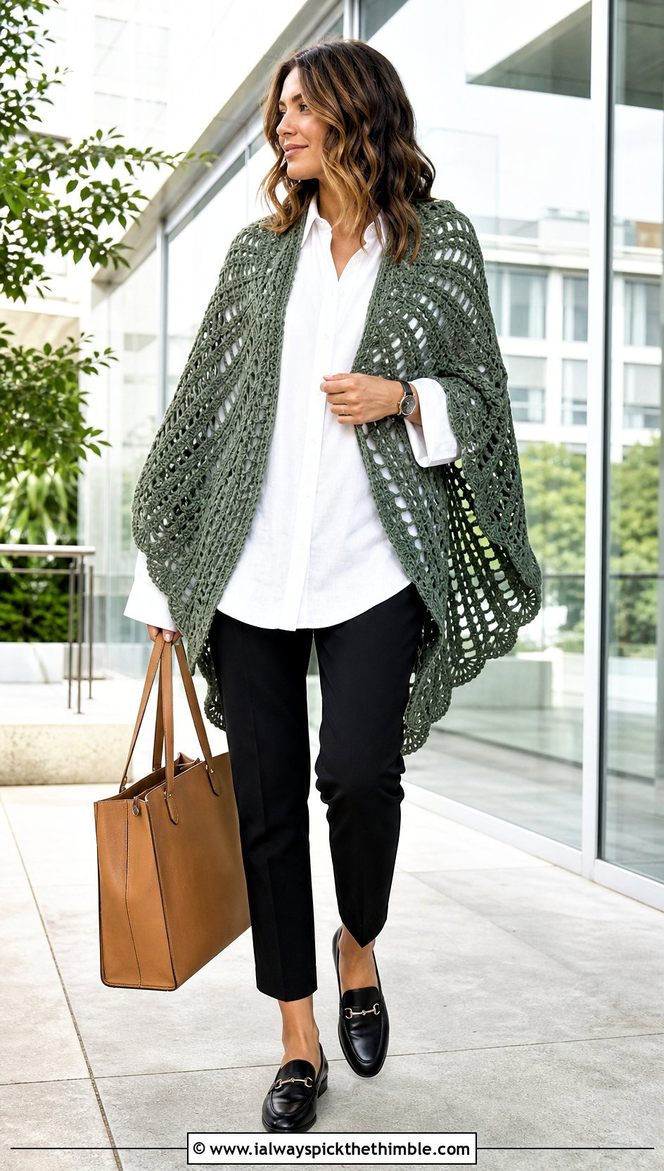 Crochet Lace Fan Wing Shawl With White Shirt - 20 Crochet Wing Shawl outfit ideas