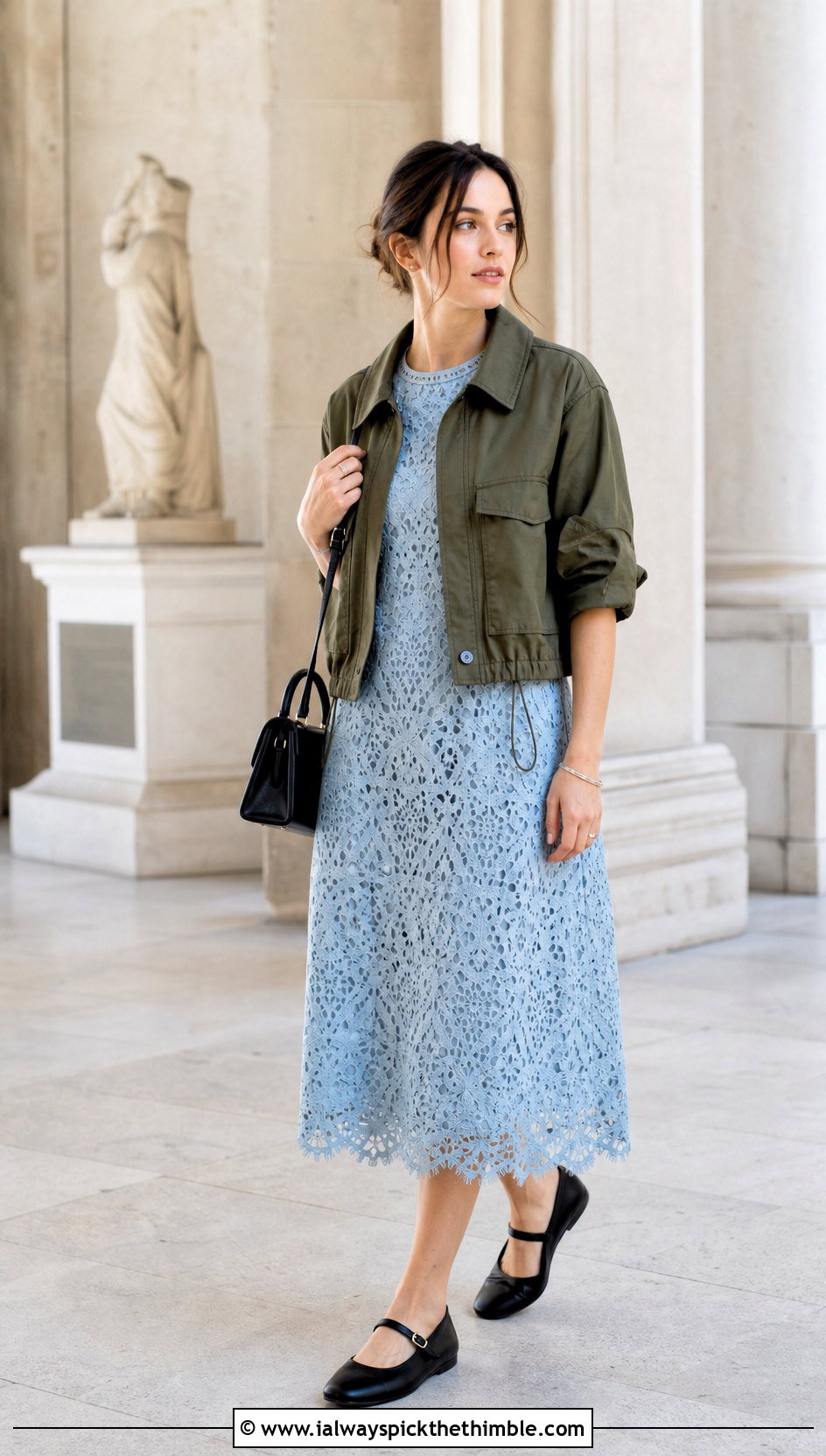 Crochet Lace Frock With Mary Jane Flats - 25 Crochet Frocks For Women outfit ideas