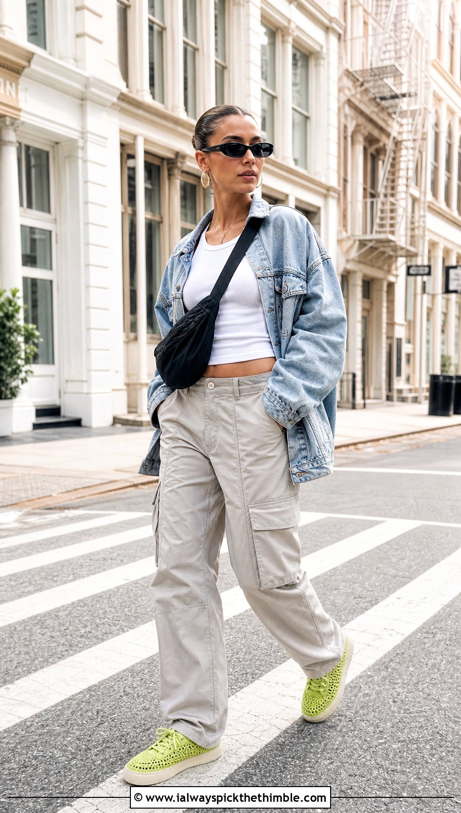 Crochet Low Top Sneakers With Cargo Pants - 20 women crochet shoes outfit ideas
