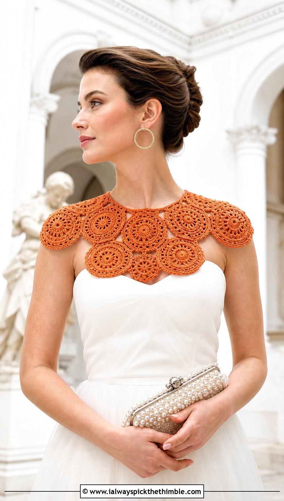 Crochet Medallion Collar With Tulle Wedding Dress - 15 Crochet Collar For Wedding outfit ideas