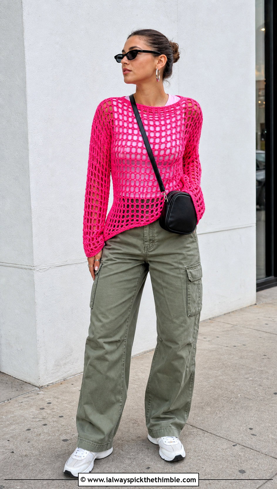 Crochet Mesh Top With Cargo Pants - 25 boho crochet clothes and outfit ideas