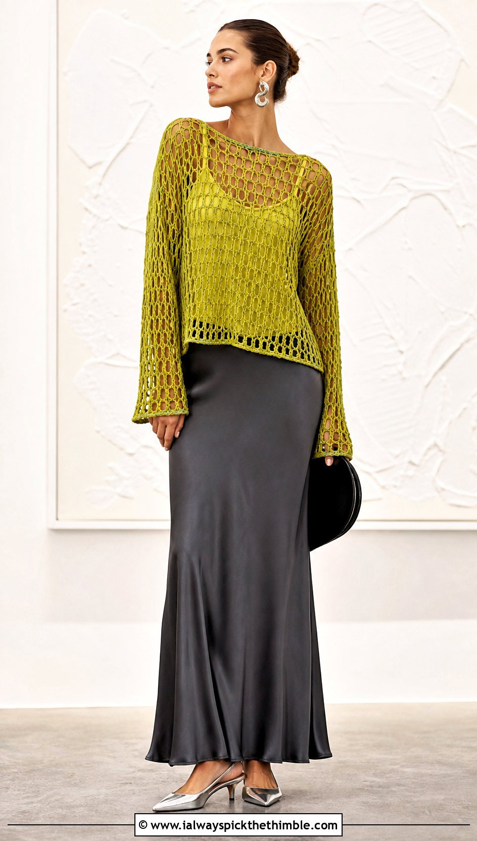 Crochet Mesh Top With Slip Skirt - 25 crochet top for women outfit ideas