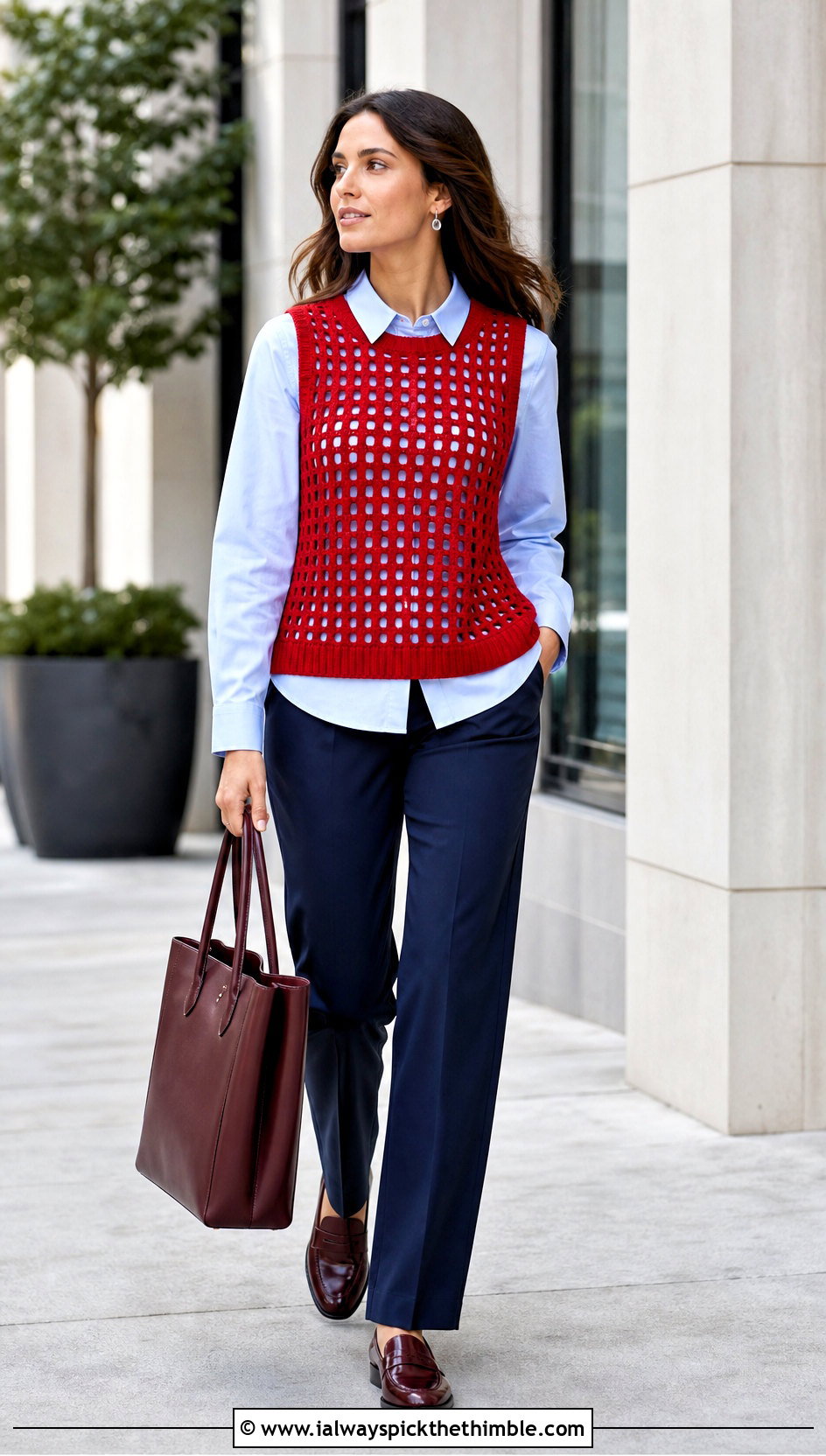 Crochet Mesh Vest Top With Button Down Shirt - 20 Crochet Holey Top outfit ideas