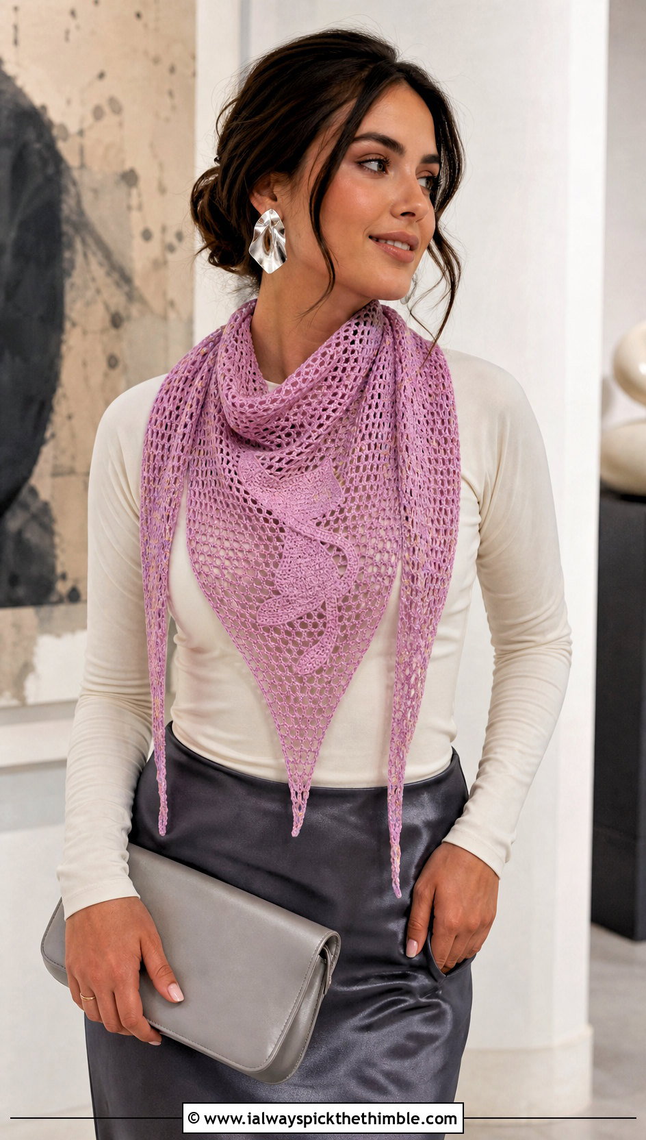 Crochet Mew Lace Mesh Scarf With Satin Skirt - 20 Crochet Pokemon Scarf outfit ideas