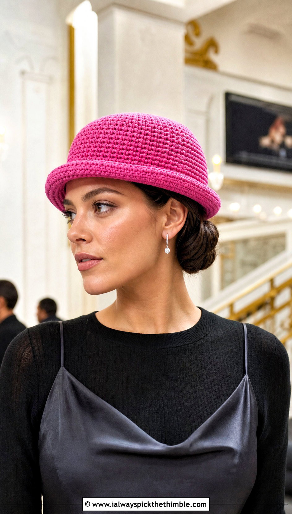 Crochet Mini Cloche Hat With Slip Dress - 25 Crochet Mini Hat outfit ideas
