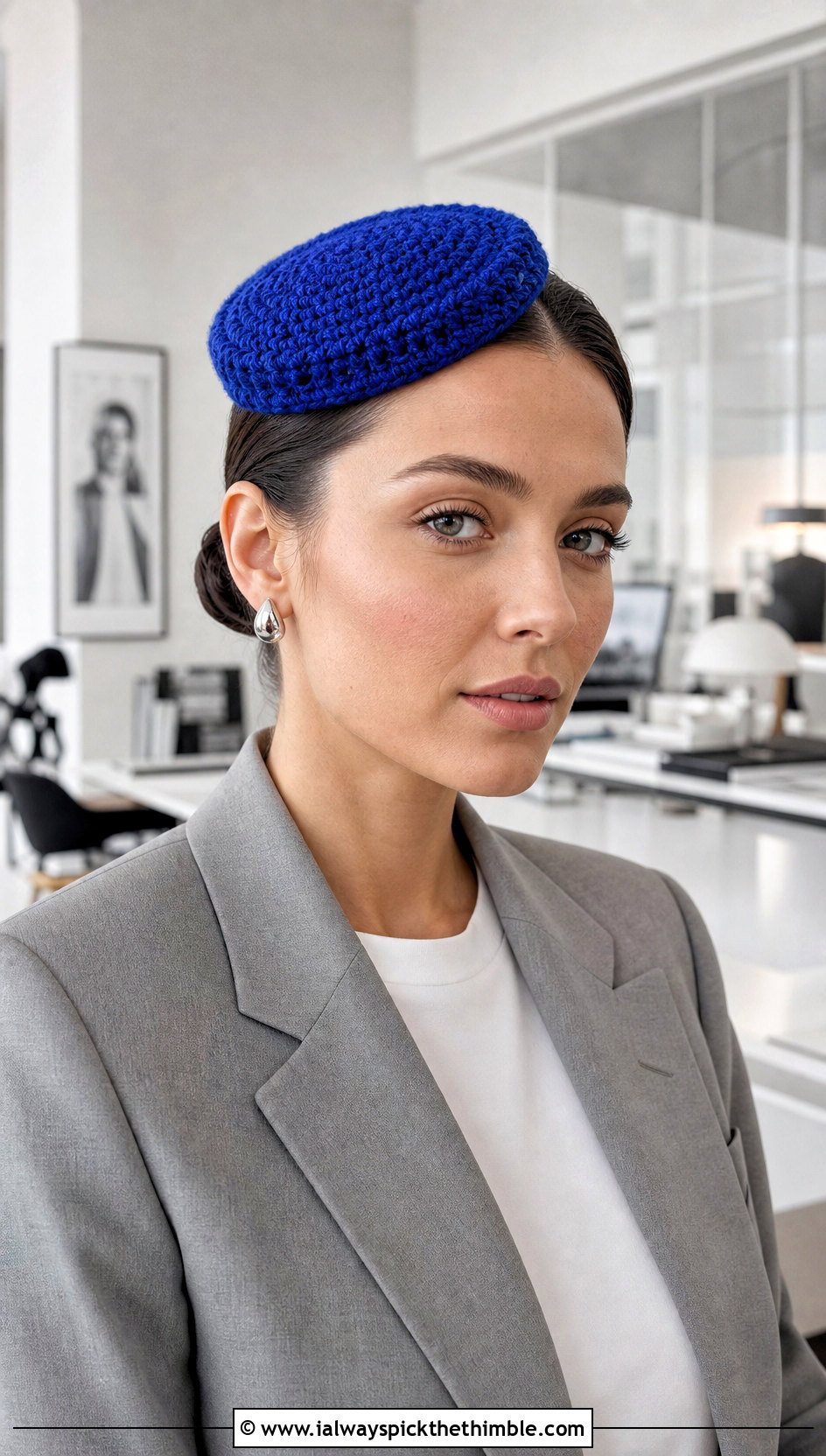 Crochet Mini Pillbox Hat With Trouser Suit - 25 Crochet Mini Hat outfit ideas