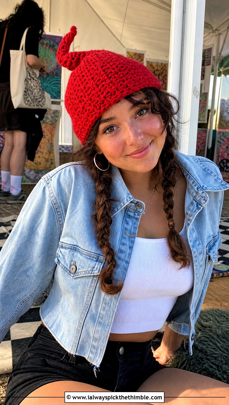 Crochet Mini Pixie Hat With Festival Outfit - 25 Crochet Mini Hat outfit ideas