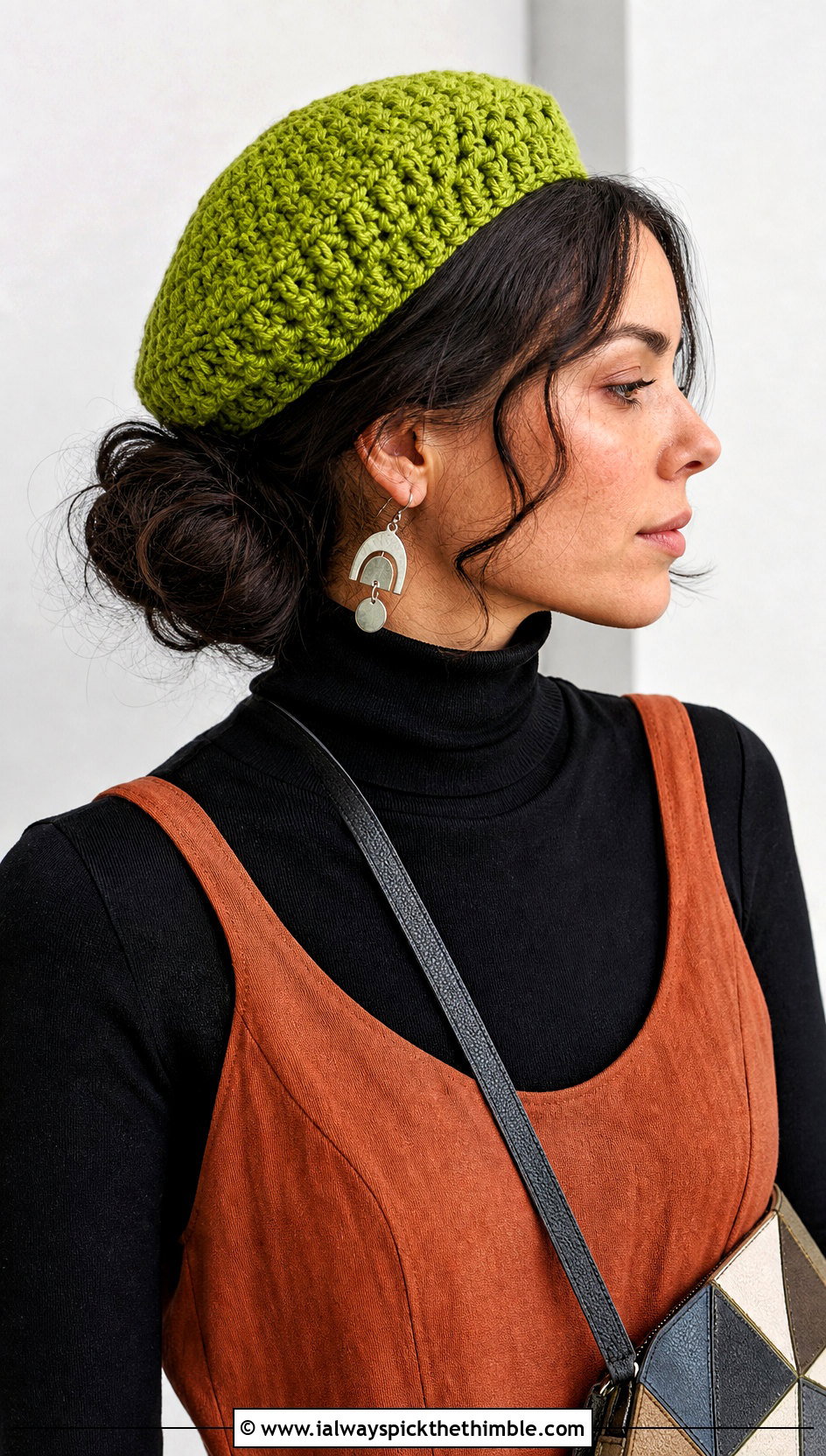 Crochet Mini Tam Hat With Artsy Layers - 25 Crochet Mini Hat outfit ideas