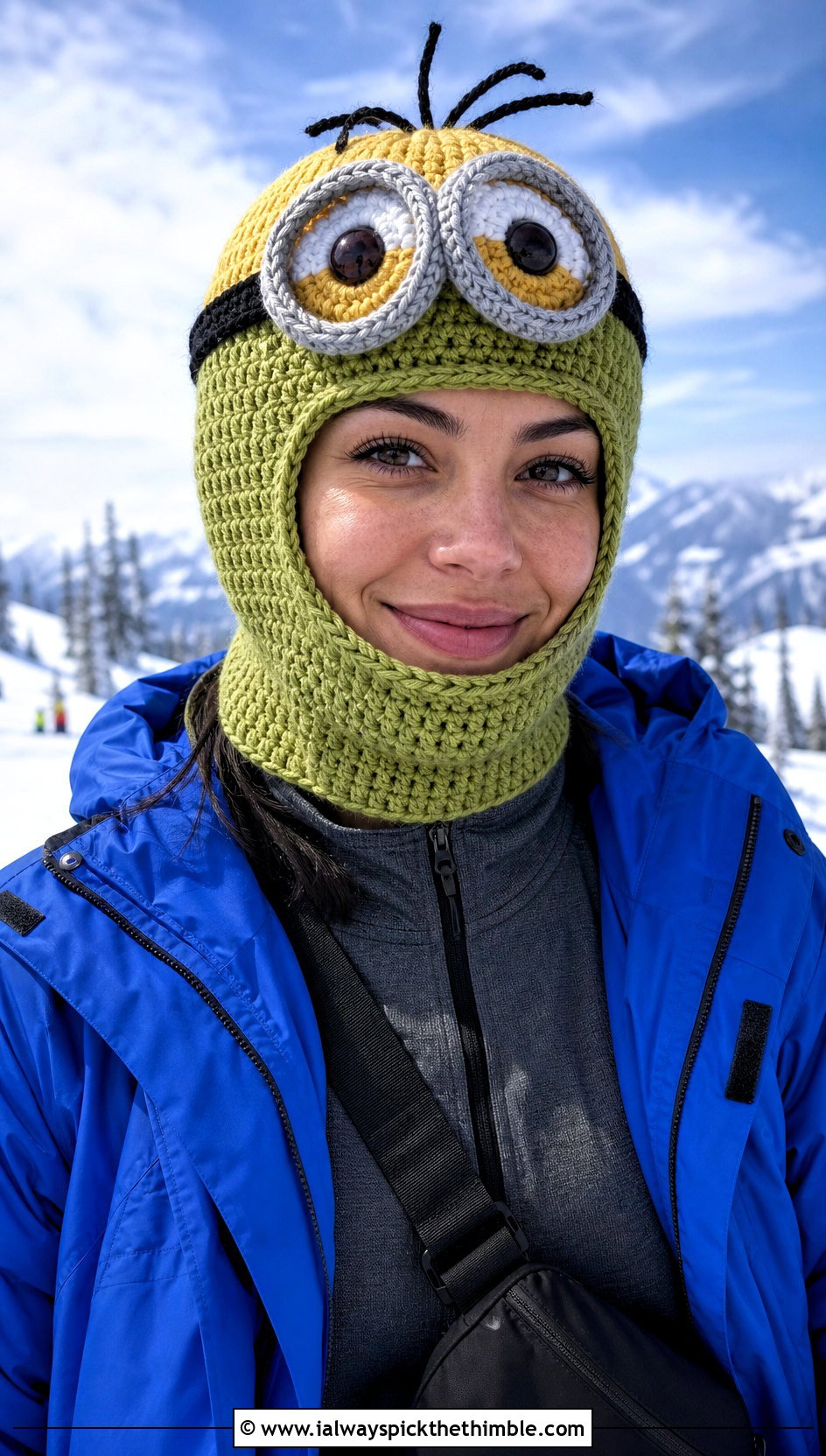 Crochet Minion Balaclava Hood With Sporty Layers - 20 Crochet Minion Hats outfit ideas