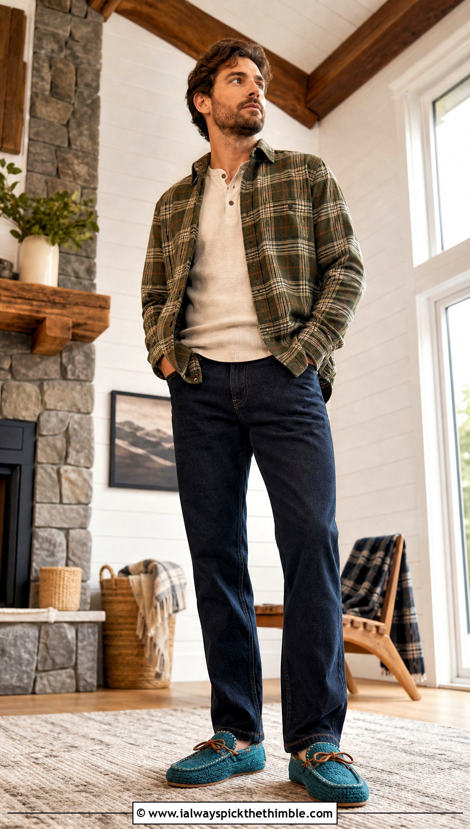 Crochet Moccasin Slippers With Flannel Shirt - 25 mens crochet slippers outfit ideas