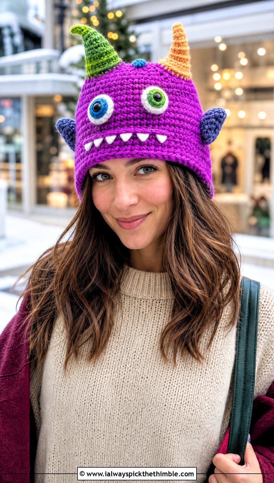 Crochet Monster Amigurumi Hat With Oversized Sweater - 20 crochet amigurumi hat outfit ideas