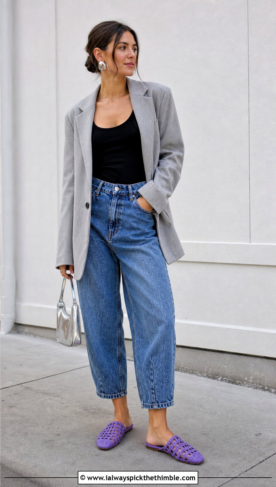 Crochet Mule Flats With Barrel Jeans - 15 Crochet Shoes For Adults outfit ideas