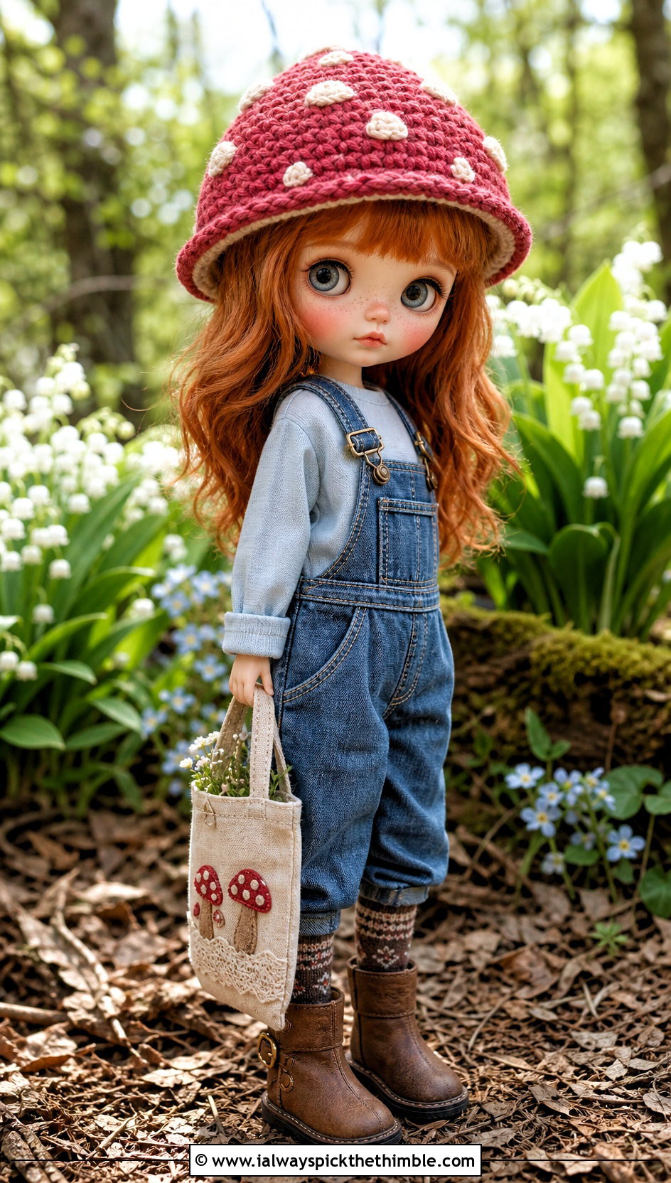 Crochet Mushroom Hat Doll Outfit With Overalls - 25 crochet hat for doll outfit ideas
