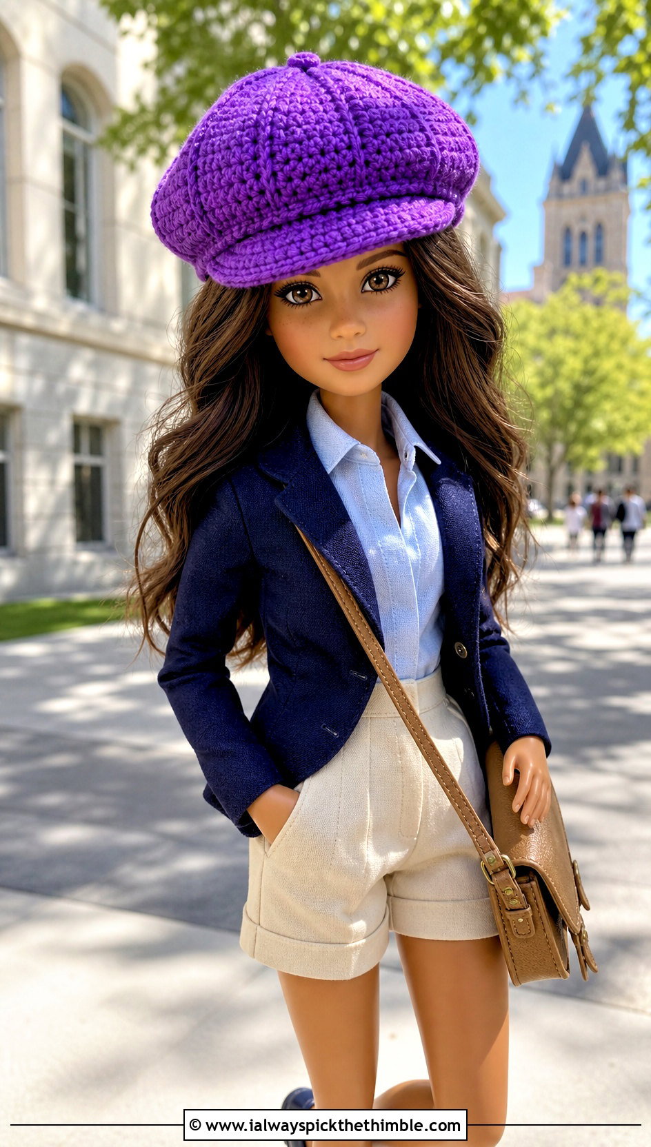Crochet Newsboy Cap Doll Outfit With Blazer And Shorts - 25 crochet hat for doll outfit ideas