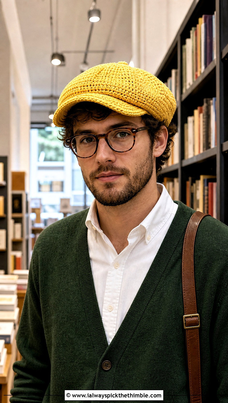 Crochet Newsboy Cap With Cardigan - 25 mens crochet hat outfit ideas