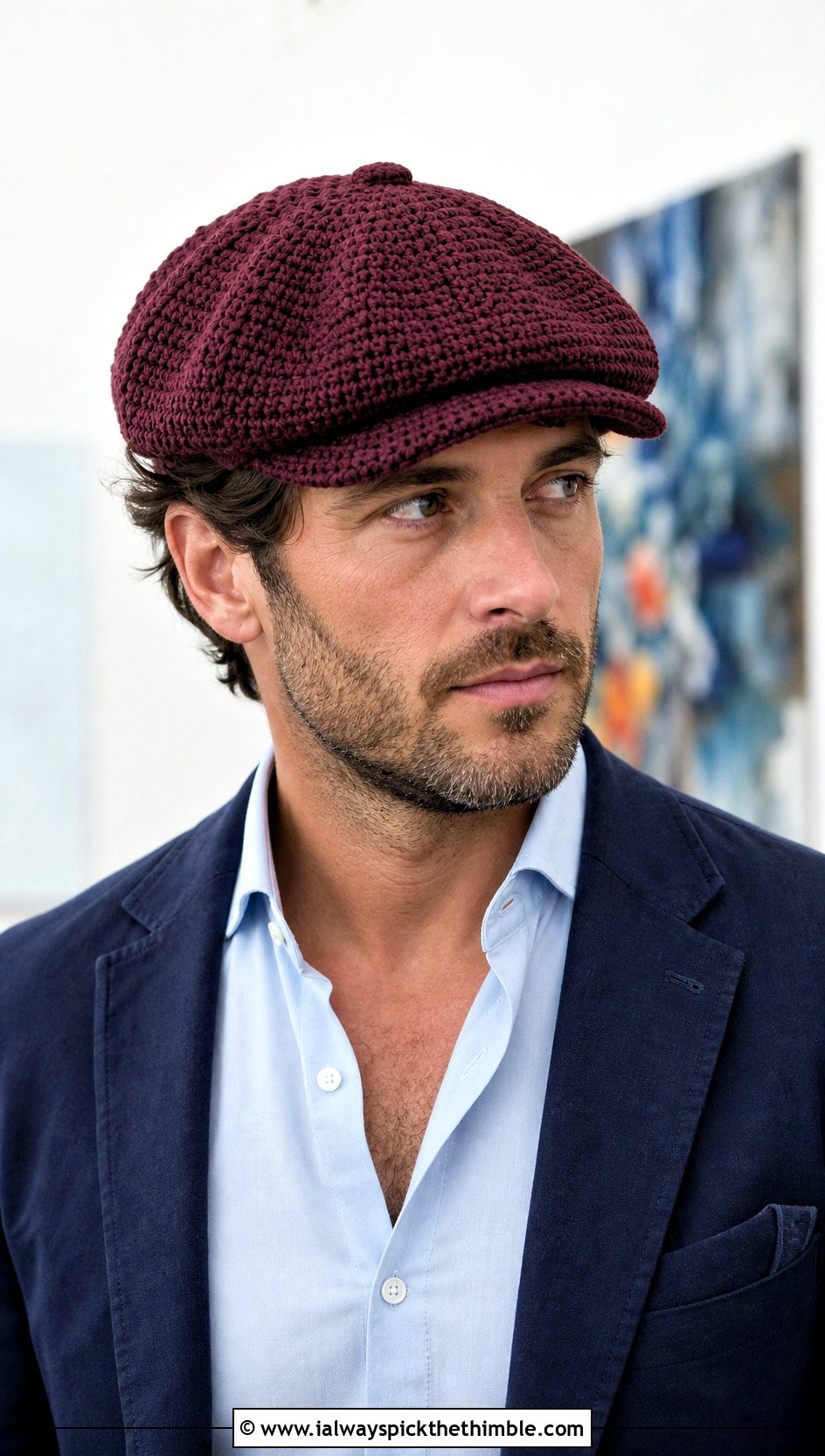 Crochet Newsboy Cap With Smart Casual Outfit - 20 male crochet hat outfit ideas