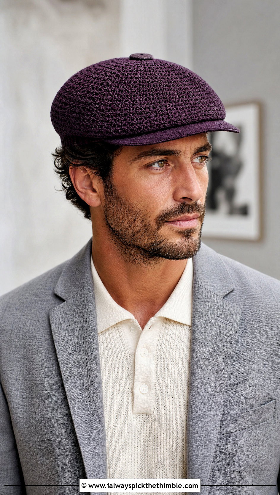 Crochet Newsboy Cap With Smart Casual Outfit - 15 Crochet Mens Hats outfit ideas