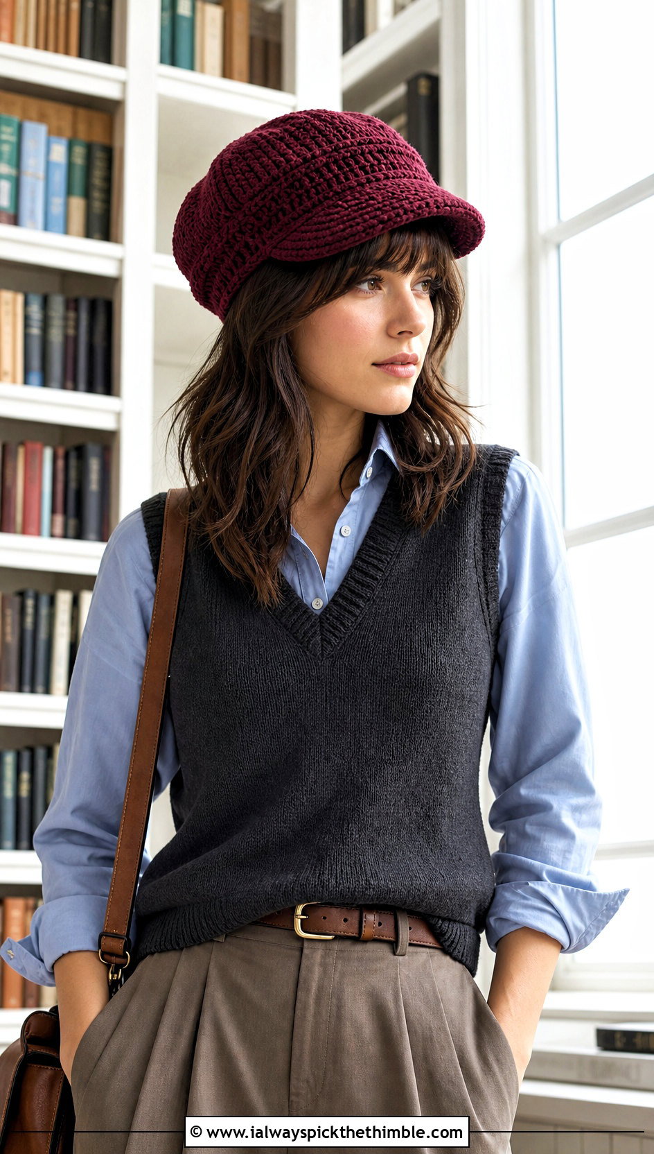 Crochet Newsboy Cap With Sweater Vest And Trousers - 25 cute crochet hat ideas