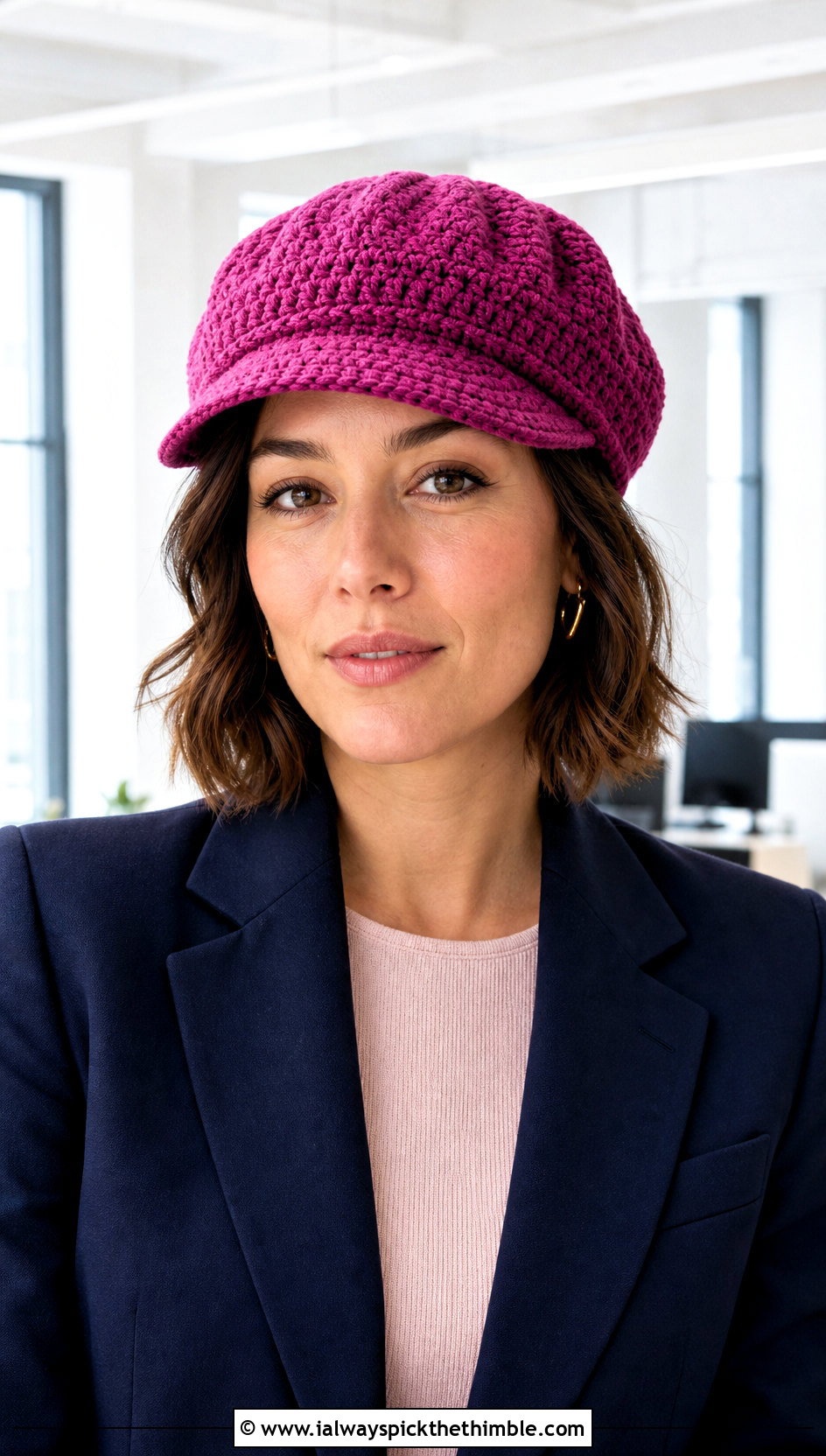 Crochet Newsboy Cap With Trouser Suit - 20 easy simple crochet hats for beginners outfit ideas