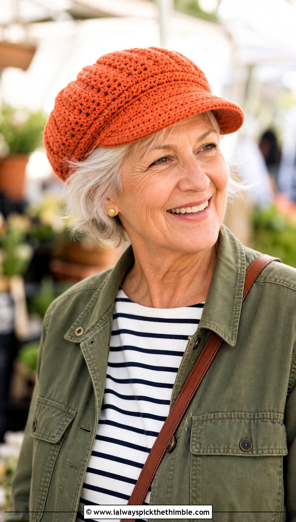 Crochet Newsboy Cap With Utility Jacket - 20 Crochet Hat For Grandma outfit ideas