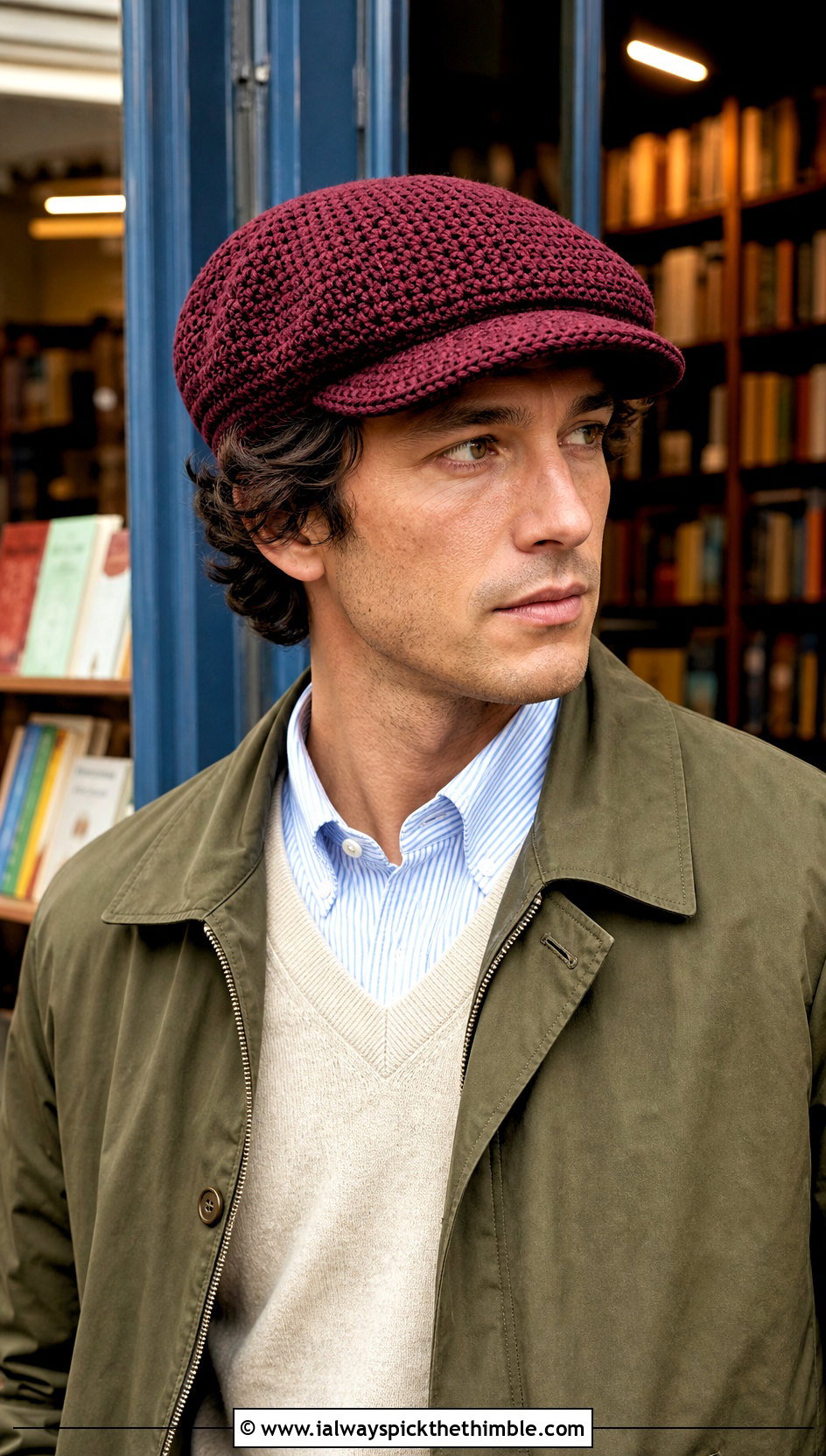 Crochet Newsboy Hat With Preppy Layers - 15 Easy Crochet Mens Hat outfit ideas