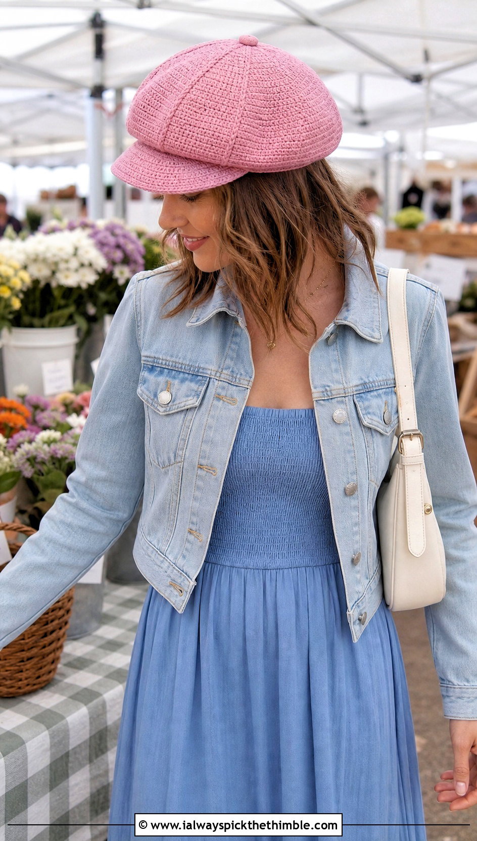 Crochet Newsboy Scally Cap With Midi Dress - 20 Crochet Scally Cap outfit ideas