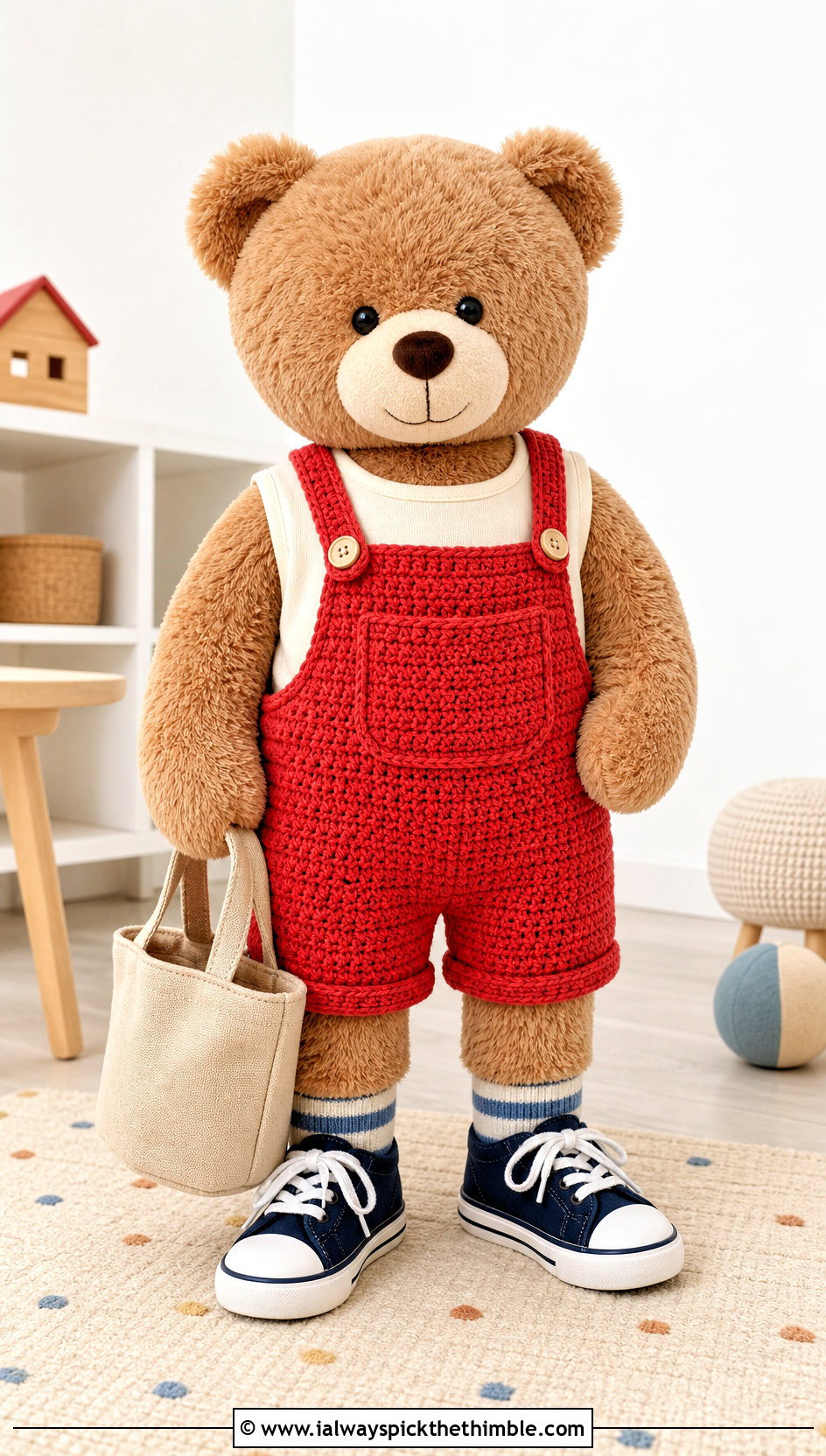 Crochet Overall Shorts With Cotton Tank Top - 25 crochet clothes for stuffed animals outfit ideas