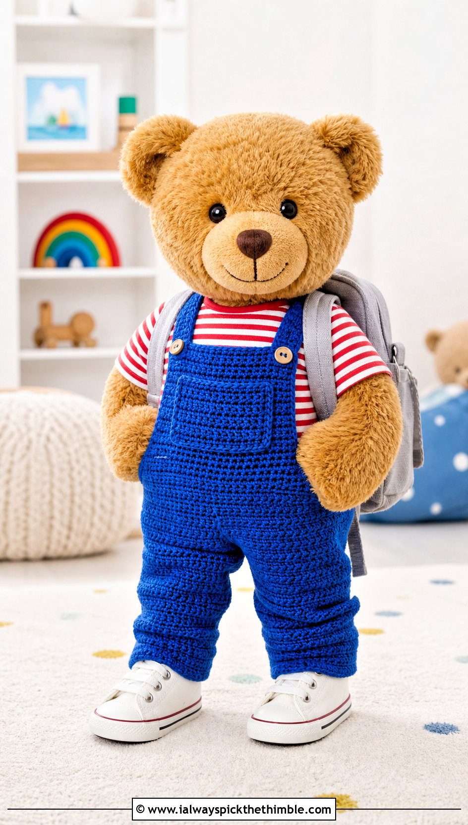Crochet Overalls With Striped T Shirt - 25 crochet teddy clothes and outfit ideas