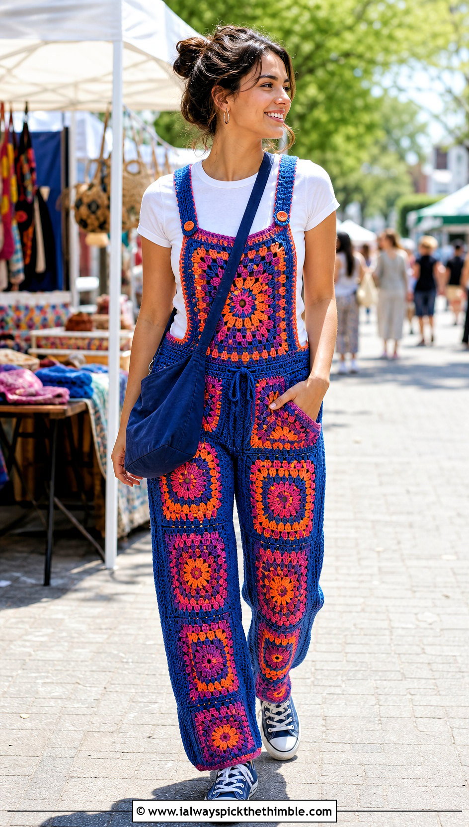Crochet Overalls With T Shirt And Sneakers - 20 crochet women clothes and outfit ideas