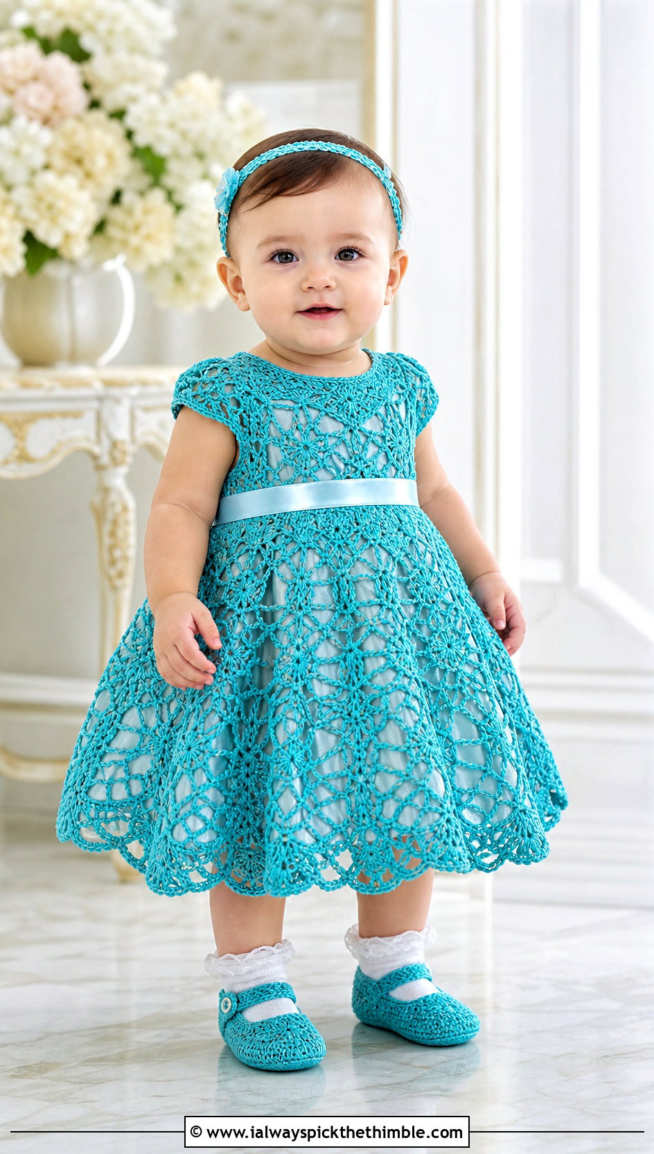 Crochet Overlay Baptism Dress With Satin Underdress - 15 crochet baptism dress outfit ideas