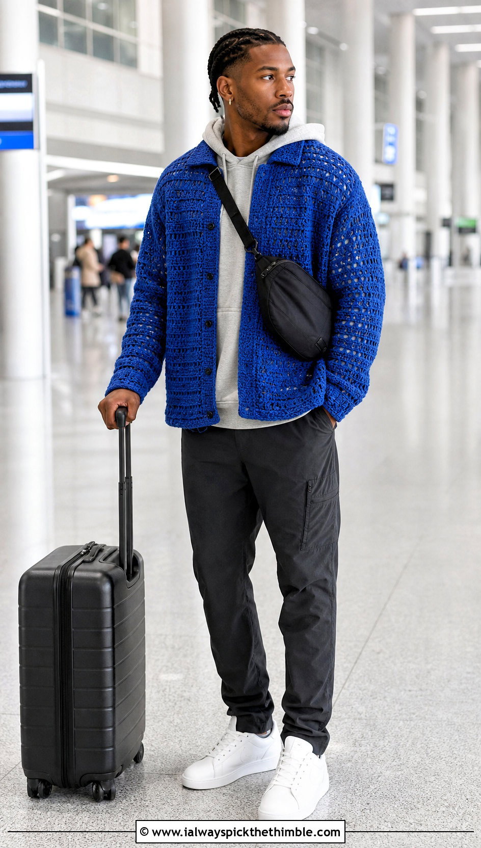 Crochet Overshirt With Hoodie And Joggers - 25 mens crochet shirt outfit ideas