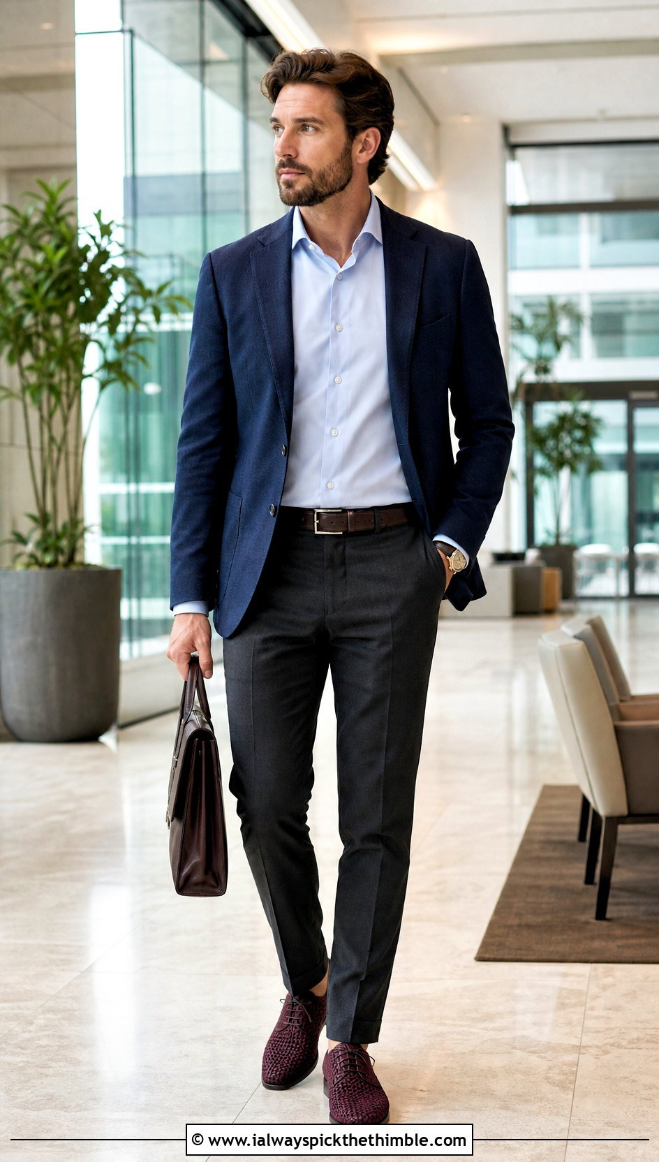 Crochet Oxford Shoes With Blazer And Dark Trousers - 20 crochet shoes for men outfit ideas