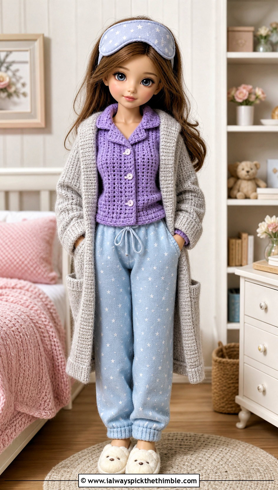 Crochet Pajama Top and Lounge Pants for Amigurumi - 15 Clothes For Amigurumi outfit ideas
