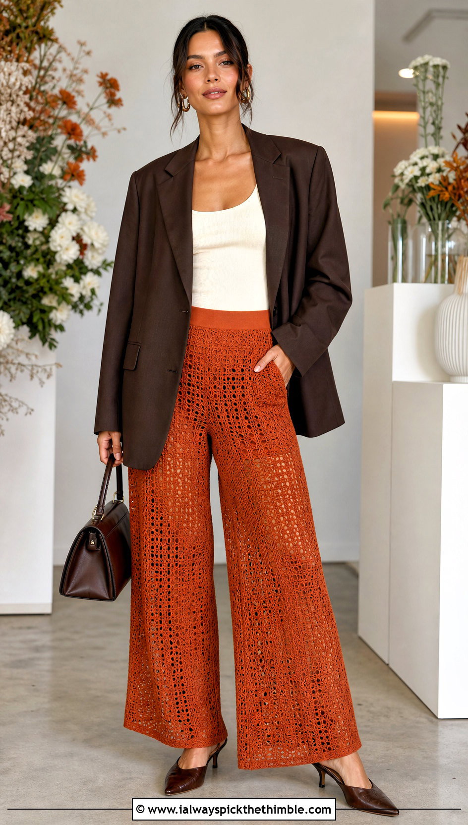 Crochet Pants With Blazer - 20 Diy Crochet Outfits ideas
